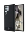 Mercedes MEHMS24L23RBARK Samsung Galaxy S24 Ultra kemény tok bőrszerű textúrával és sima MagSafe fekete