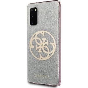 Kup Etui Guess GUHCS62PCUGLLG Samsung Galaxy S20 jasnoszary/light grey hard case Glitter 4G Circle Logo - GUE361GRY - {ean13} - Sklep Home Screen