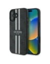 Guess GUHMP16SP4RPSK Apple iPhone 16 carcasă dură 4G cu imprimeu dungi MagSafe neagră