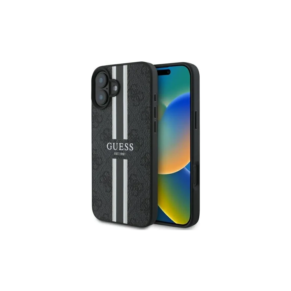 Etui Guess GUHMP16SP4RPSK Apple iPhone 16 hardcase 4G Printed Stripes MagSafe czarny/black