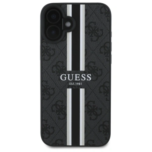 Buy Guess GUHMP16SP4RPSK Apple iPhone 16 hardcase 4G Printed Stripes MagSafe black - GUE4157 - {ean13} - Home Screen Store Europe