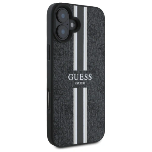 Buy Guess GUHMP16SP4RPSK Apple iPhone 16 hardcase 4G Printed Stripes MagSafe black - GUE4157 - {ean13} - Home Screen Store Europe