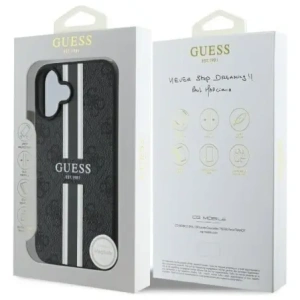 Kup Etui Guess GUHMP16SP4RPSK Apple iPhone 16 hardcase 4G Tištěné pruhy MagSafe černé/black - GUE4157 - {ean13} - Sklep Home Screen