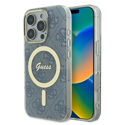 Buy Guess GUHMP16XH4STB Apple iPhone 16 Pro Max hardcase IML 4G MagSafe blue - GUE4158 - {ean13} - Home Screen Store Europe