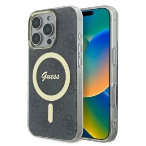 Buy Guess GUHMP16XH4STK Apple iPhone 16 Pro Max hardcase IML 4G MagSafe black - GUE4159 - {ean13} - Home Screen Store Europe