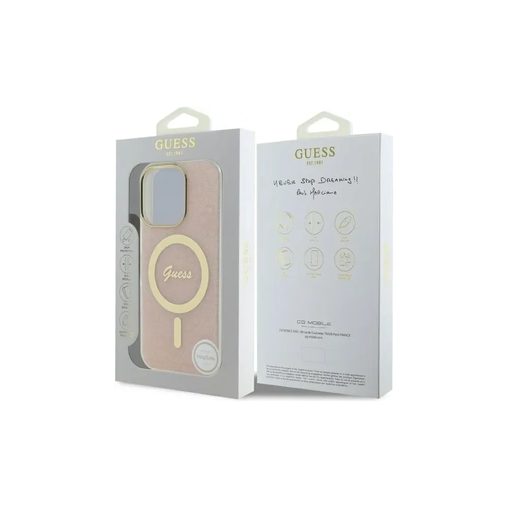 Etui Guess GUHMP16XH4STP Apple iPhone 16 Pro Max hardcase IML 4G MagSafe różowy/pink