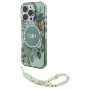 Kup Etui Guess GUHMP16XHFWBRCESN Apple iPhone 16 Pro Max hardcase IML Flowers With Pearl Strap MagSafe zielony/green - GUE4161 - {ean13} - Sklep Home Screen