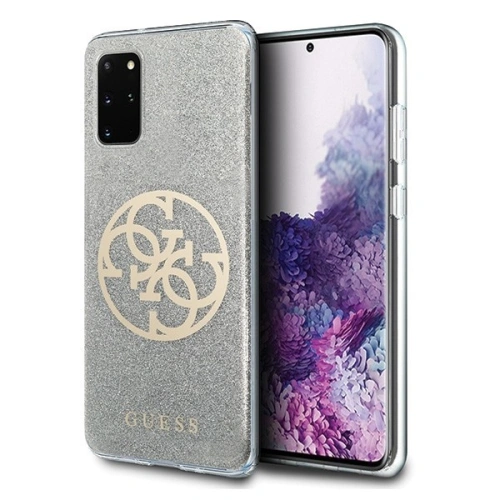 Kup Guess Samsung Gehäuse GUHCS67PCUGLLG Galaxy S20+ Plus hellgrau/hellgrau Hartschalengehäuse Glitter 4G Circle Logo - GUE363GRY - {ean13} - Sklep Home Screen