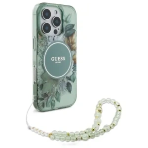 Kup Etui Guess GUHMP16XHFWBRCESN Apple iPhone 16 Pro Max hardcase IML Flowers With Pearl Strap MagSafe zielony/green - GUE4161 - {ean13} - Sklep Home Screen