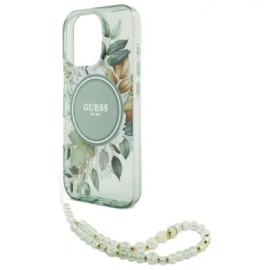 Kup Etui Guess GUHMP16XHFWBRCESN Apple iPhone 16 Pro Max hardcase IML Flowers With Pearl Strap MagSafe zielony/green - GUE4161 - {ean13} - Sklep Home Screen