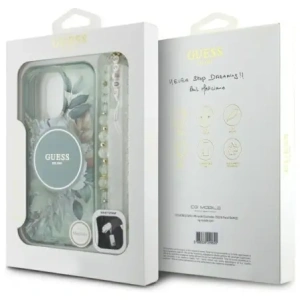 Kup Etui Guess GUHMP16XHFWBRCESN Apple iPhone 16 Pro Max hardcase IML Flowers With Pearl Strap MagSafe zielony/green - GUE4161 - {ean13} - Sklep Home Screen