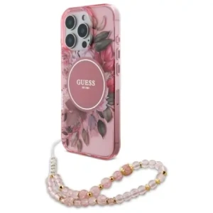 Kup Etui Guess GUHMP16XHFWBRCESP Apple iPhone 16 Pro Max hardcase IML Flowers With Pearl Strap MagSafe różowy/pink - GUE4162 - {ean13} - Sklep Home Screen