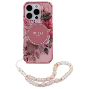 Kup Etui Guess GUHMP16XHFWBRCESP Apple iPhone 16 Pro Max hardcase IML Flowers With Pearl Strap MagSafe różowy/pink - GUE4162 - {ean13} - Sklep Home Screen