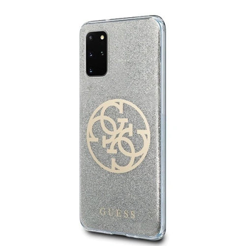 Kup Guess Samsung Gehäuse GUHCS67PCUGLLG Galaxy S20+ Plus hellgrau/hellgrau Hartschalengehäuse Glitter 4G Circle Logo - GUE363GRY - {ean13} - Sklep Home Screen