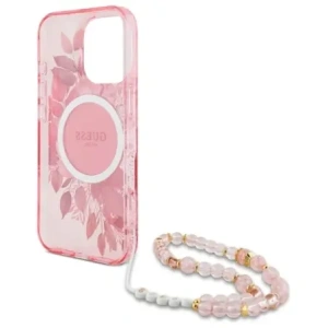 Kup Guess GUHMP16XHFWBRCESP Apple iPhone 16 Pro Max hardcase IML Flori cu curea din perlă MagSafe roz - GUE4162 - {ean13} - Sklep Home Screen