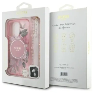 Kup Etui Guess GUHMP16XHFWBRCESP Apple iPhone 16 Pro Max hardcase IML Flowers With Pearl Strap MagSafe różowy/pink - GUE4162 - {ean13} - Sklep Home Screen