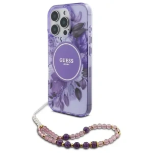 Kup Etui Guess GUHMP16XHFWBRCESU Apple iPhone 16 Pro Max hardcase IML Flowers With Pearl Strap MagSafe fioletowy/purple - GUE4163 - {ean13} - Sklep Home Screen