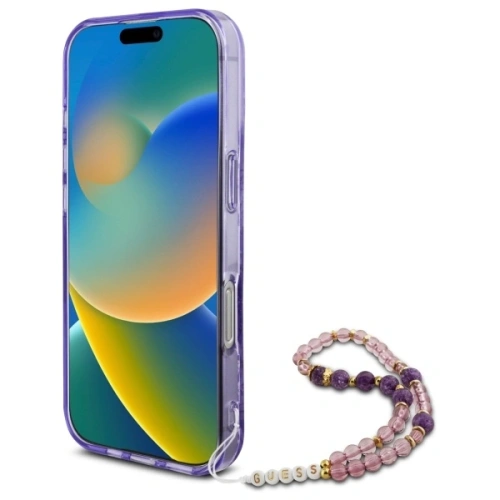 Kup Etui Guess GUHMP16XHFWBRCESU Apple iPhone 16 Pro Max hardcase IML Flowers With Pearl Strap MagSafe fioletowy/purple - GUE4163 - {ean13} - Sklep Home Screen