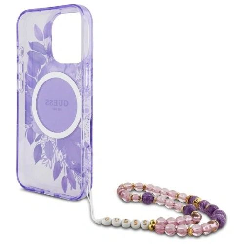 Kup Etui Guess GUHMP16XHFWBRCESU Apple iPhone 16 Pro Max hardcase IML Flowers With Pearl Strap MagSafe fioletowy/purple - GUE4163 - {ean13} - Sklep Home Screen