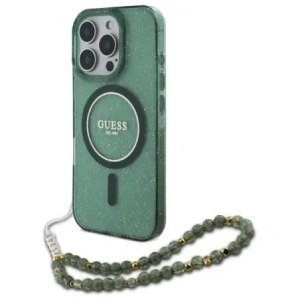 Kup Etui Guess GUHMP16XHGCRELSA Apple iPhone 16 Pro Max hardcase hardcase IML Glitter With Pearl Strap MagSafe zielony/green - GUE4164 - {ean13} - Sklep Home Screen