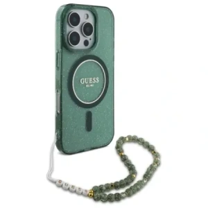Kup Etui Guess GUHMP16XHGCRELSA Apple iPhone 16 Pro Max hardcase hardcase IML Glitter With Pearl Strap MagSafe zielony/green - GUE4164 - {ean13} - Sklep Home Screen