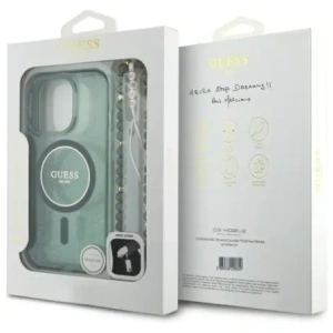 Kup Guess GUHMP16XHGCRELSA Apple iPhone 16 Pro Max husă dură IML Glitter cu curea din perlă MagSafe verde - GUE4164 - {ean13} - Sklep Home Screen