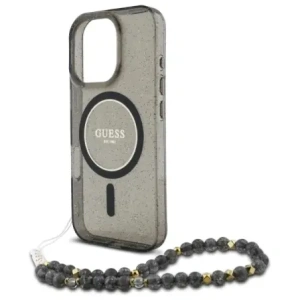 Kup Guess GUHMP16XHGCRELSK Apple iPhone 16 Pro Max hardcase IML Glitter cu curea din perlă MagSafe negru - GUE4165 - {ean13} - Sklep Home Screen
