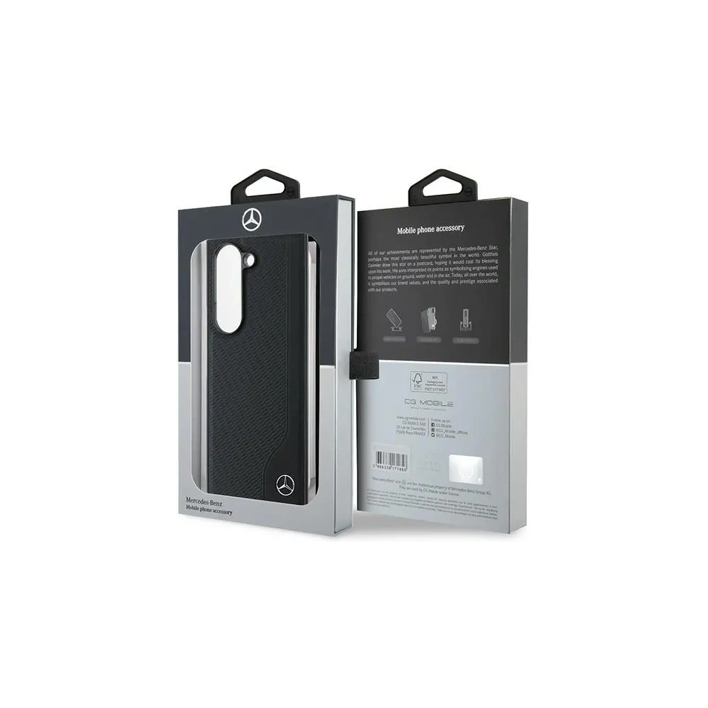 Etui Mercedes MEHMZFD623RBGVK Samsung Galaxy Z Fold6 Leather Wood Imitation MagSafe czarny/black