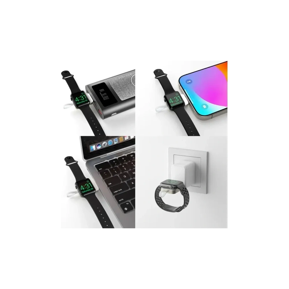 Ładowarka bezprzewodowa 4smarts do Apple Watch z wejściem USB-C white/biała