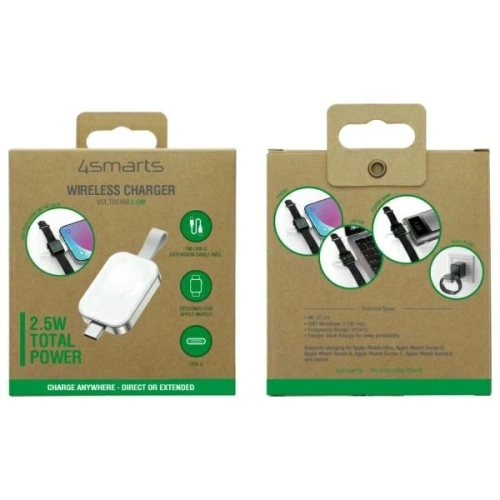 Kup Încărcător wireless 4smarts pentru Apple Watch cu intrare USB-C alb - 4SMR6 - {ean13} - Sklep Home Screen