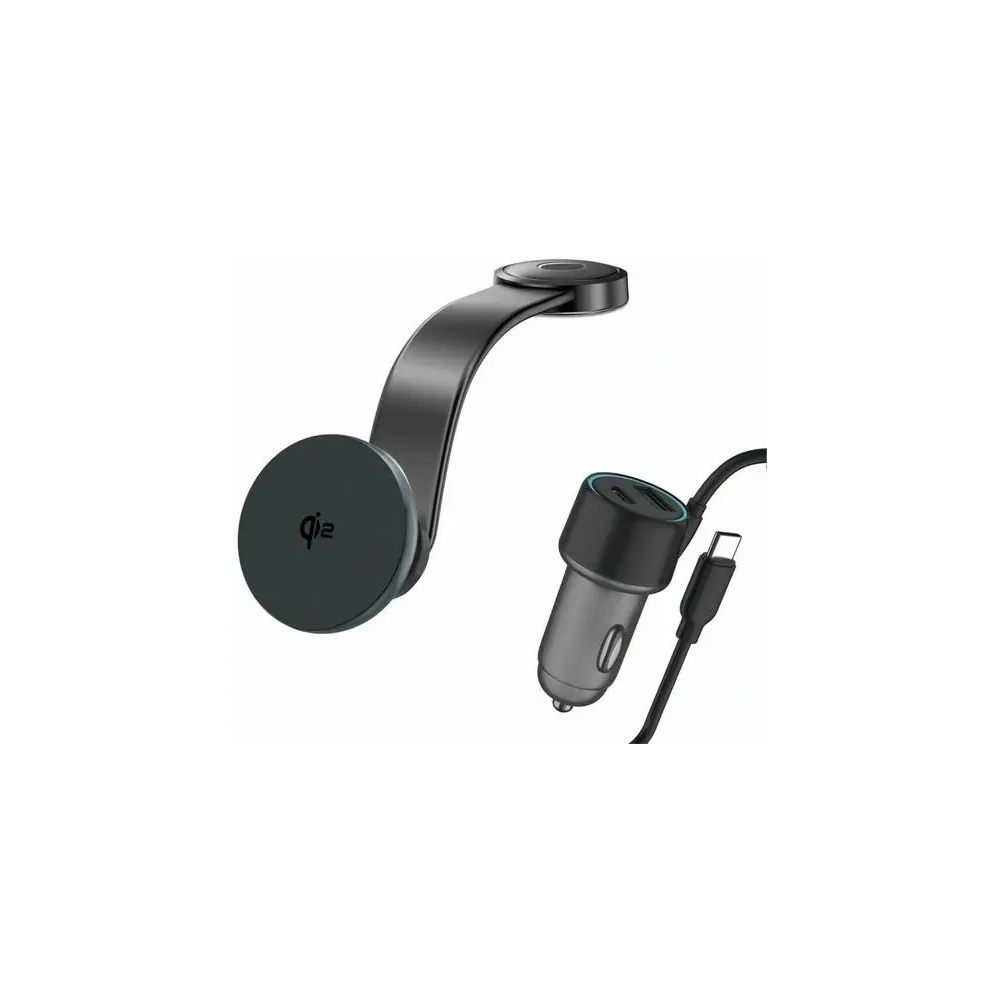 Uchwyt samochodowy z ładowarką indukcyjną 4smarts Car Charging 15W szary/grey