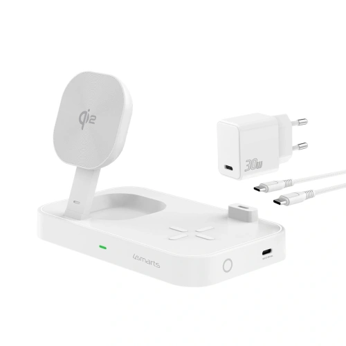 Kup 4smarts QI2 Trident 2-in-1 încărcător wireless USB-C cu încărcător de rețea de 30W, alb - 4SMR19 - {ean13} - Sklep Home Screen