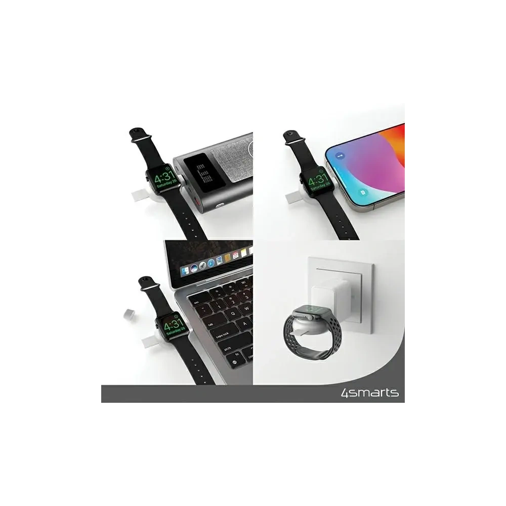 Ładowarka bezprzewodowa 4smarts MFI Fast Charger do Apple Watch srebrna/silver