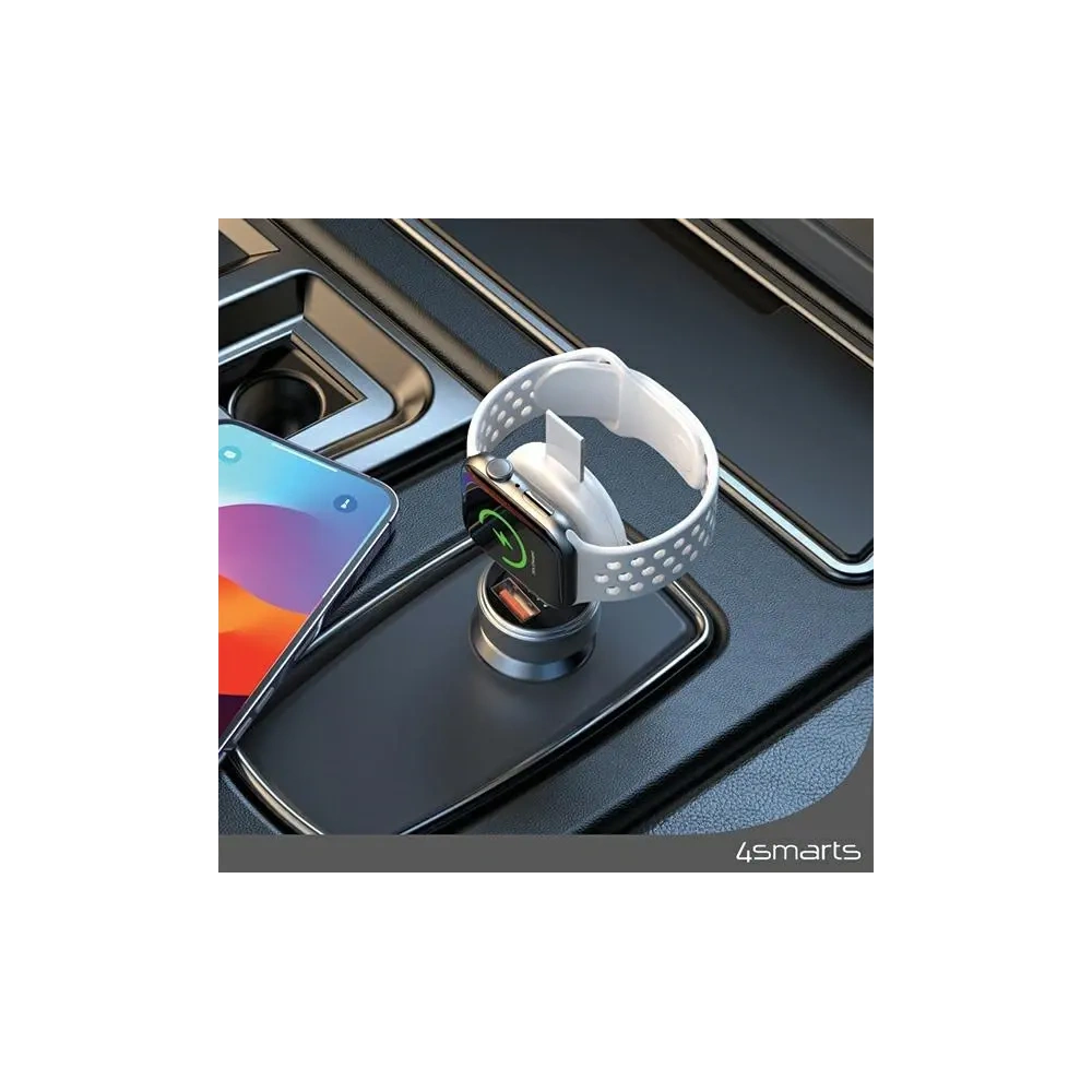 Ładowarka bezprzewodowa 4smarts MFI Fast Charger do Apple Watch srebrna/silver