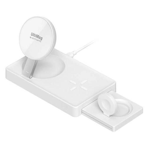 Kup 4smarts UltiMag 3-in-1 încărcător wireless pentru Apple iPhone, Apple Watch, Airpods 20W alb - 4SMR21 - {ean13} - Sklep Home Screen