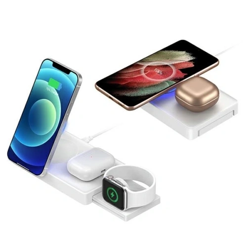 Kup 4smarts UltiMag 3-in-1 încărcător wireless pentru Apple iPhone, Apple Watch, Airpods 20W alb - 4SMR21 - {ean13} - Sklep Home Screen