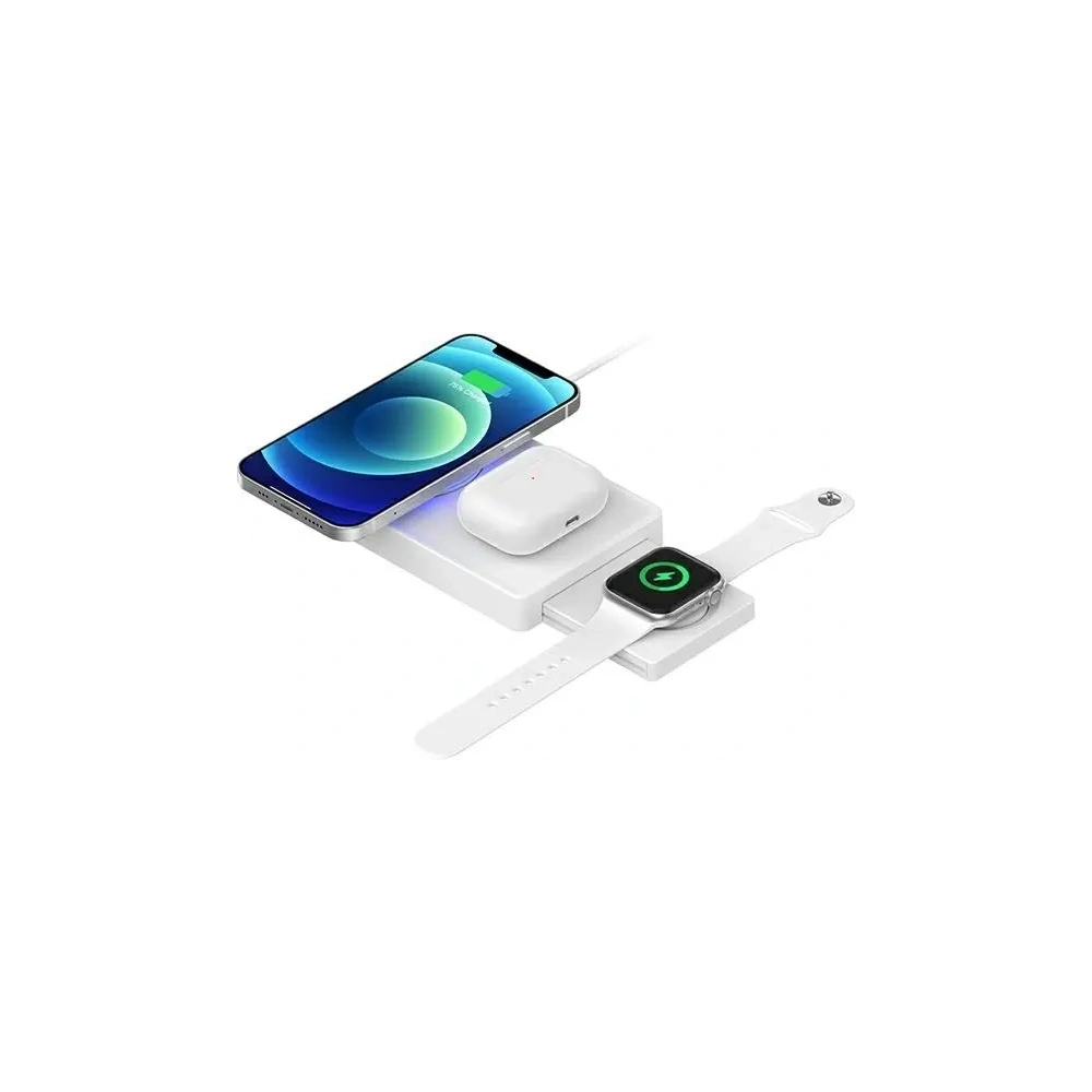 Ładowarka bezprzewodowa 4smarts UltiMag 3w1 do Apple iPhone, Apple Watch, Airpods 20W biała/white