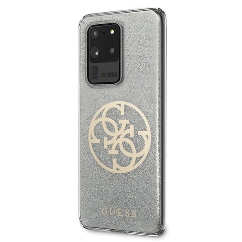 Kup Guess Samsung Case GUHCS69PCUGLLG Galaxy S20 Ultra hellgrau/hellgrau Hartschalenetui Glitter 4G Circle Logo - GUE365GRY - {ean13} - Sklep Home Screen