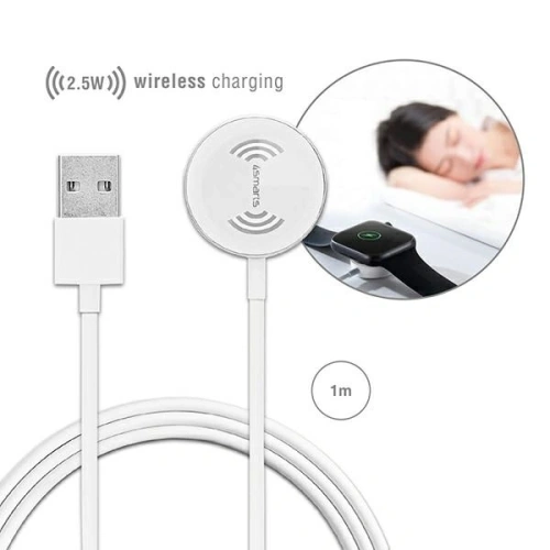 Kup Ładowarka bezprzewodowa 4smarts VoltBeam Mini do Apple Watch 1-8/SE z kablem 1m USB-A 2.5W biały/white - 4SMR23 - {ean13} - Sklep Home Screen