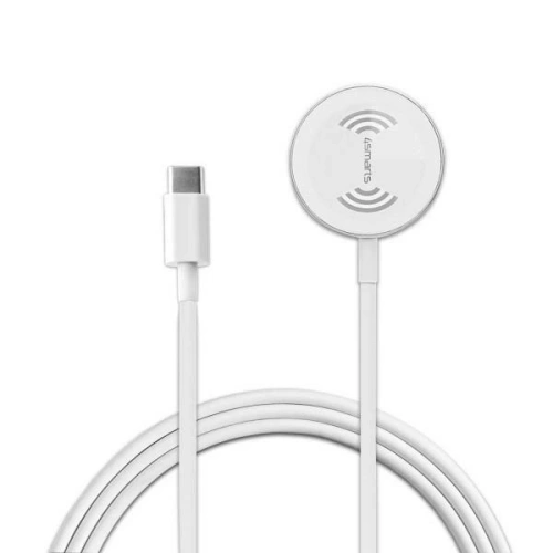 Kup Ładowarka bezprzewodowa 4smarts VoltBeam Mini do Apple Watch 1-8/SE z kablem 1m USB-C 2.5W biały/white - 4SMR25 - {ean13} - Sklep Home Screen