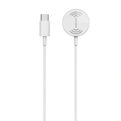 Kup Ładowarka bezprzewodowa 4smarts VoltBeam Mini do Apple Watch 1-8/SE z kablem 1m USB-C 2.5W biały/white - 4SMR25 - {ean13} - Sklep Home Screen