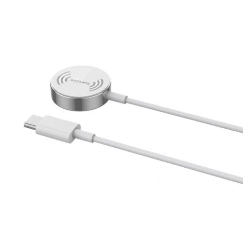 Kup 4smarts VoltBeam Mini încărcător wireless pentru Apple Watch 1-8/SE cu cablu USB-C de 1m 2.5W alb - 4SMR25 - {ean13} - Sklep Home Screen