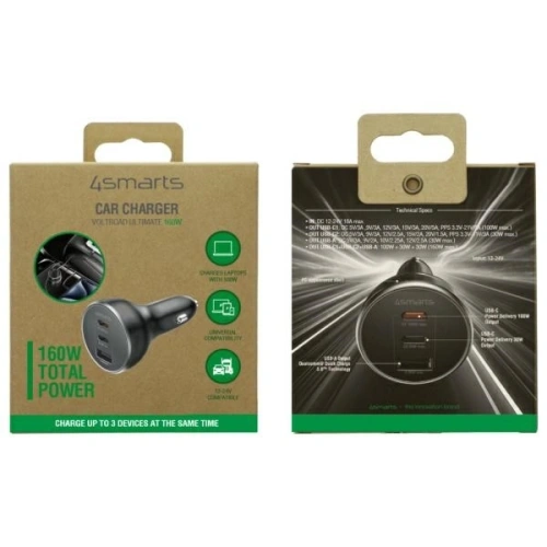 Kup Încărcător auto 4smarts VoltRoad Ultimate 160W negru - 4SMR26 - {ean13} - Sklep Home Screen