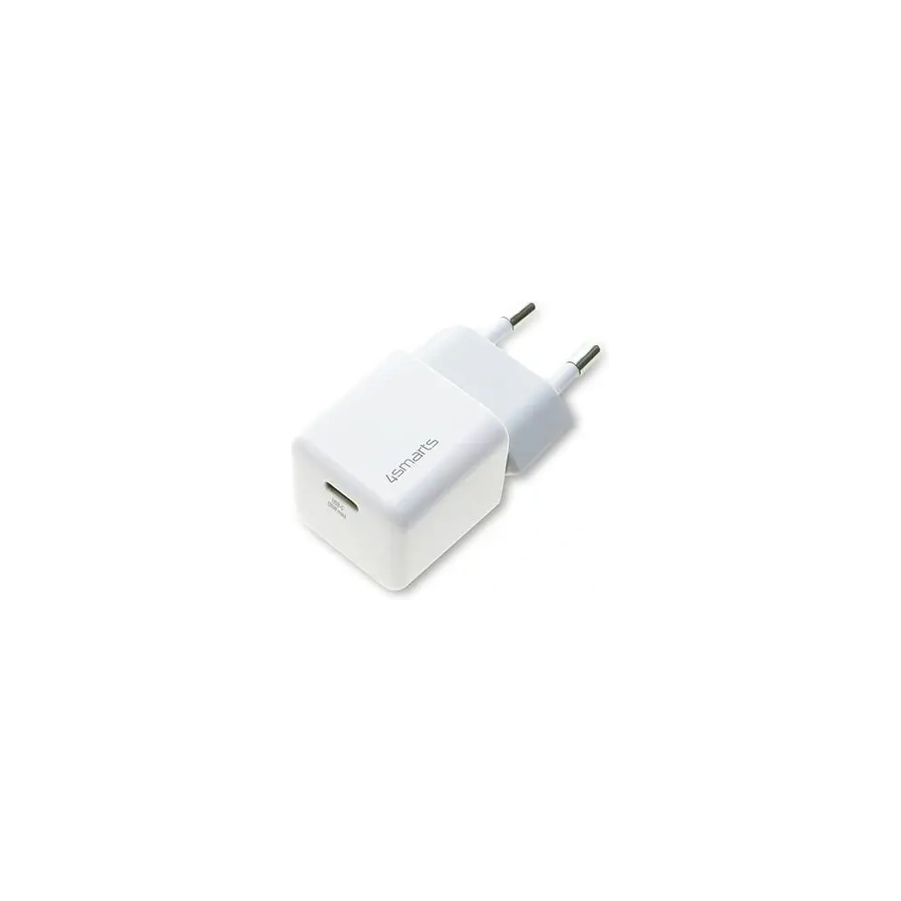 Ładowarka sieciowa 4smarts + kabel MFI VoltPlug PD 30W GaN USB-C/Lightning 1,5m biała/white