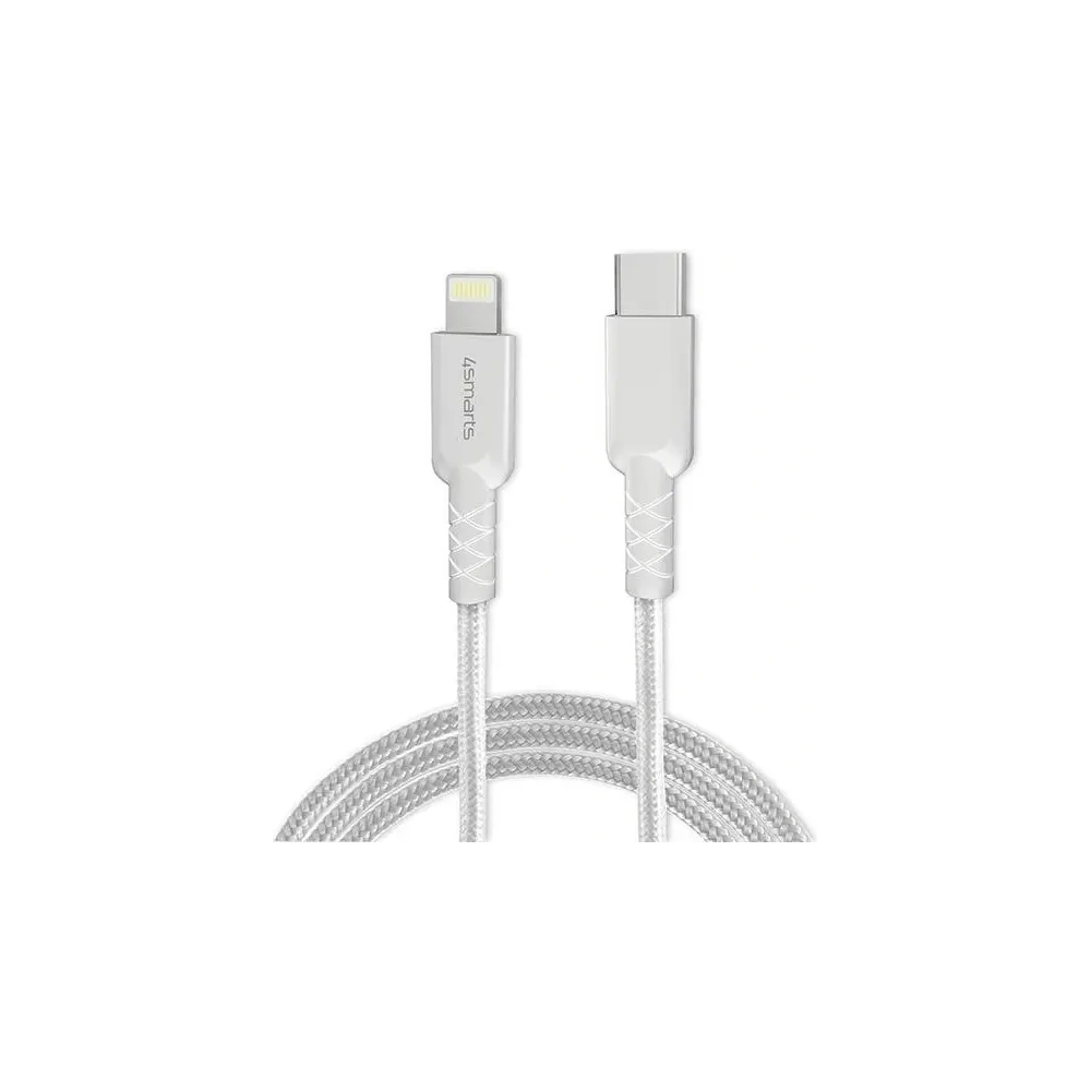 Ładowarka sieciowa 4smarts + kabel MFI VoltPlug PD 30W GaN USB-C/Lightning 1,5m biała/white