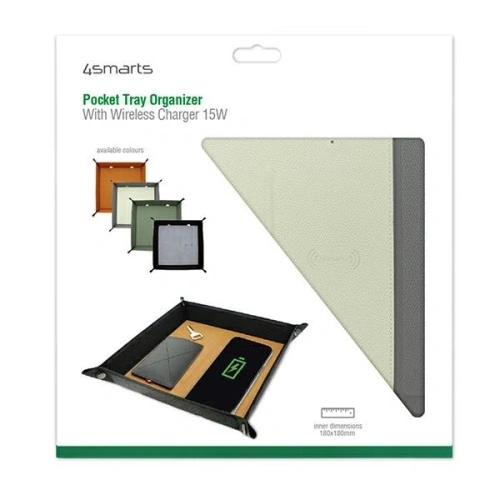 Kup Organizer s indukční nabíječkou 4smarts 15W šedobéžový/grey creme - 4SMR29 - {ean13} - Sklep Home Screen