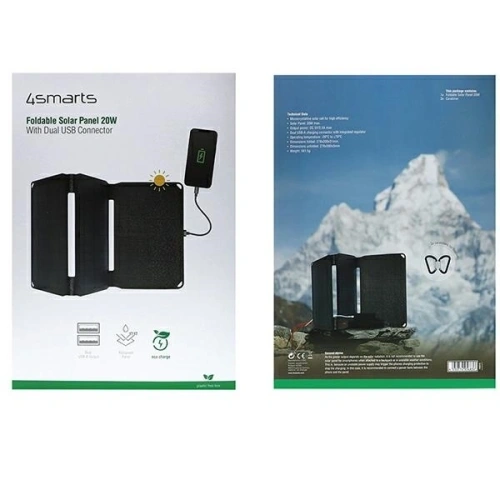 Kup 4smarts VoltSolar 20W napelem 2xUSB-A Fekete - 4SMR30 - {ean13} - Sklep Home Screen