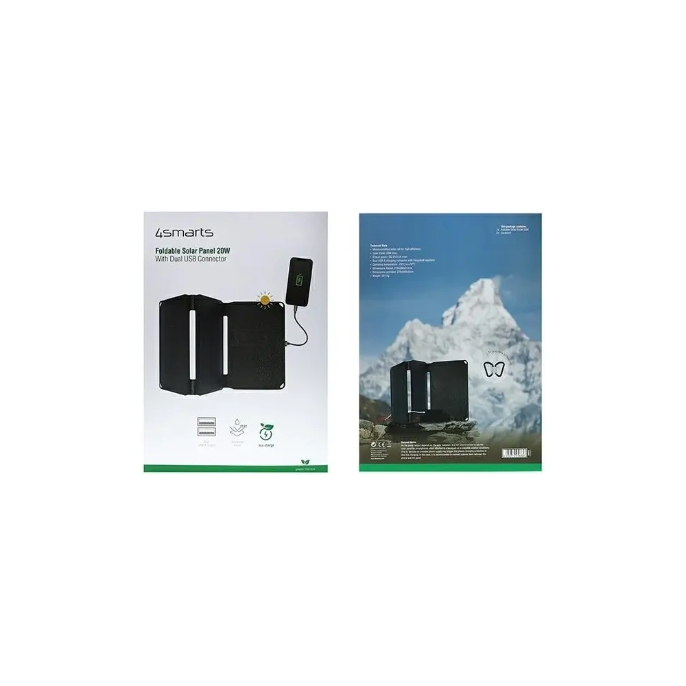 Panel słoneczny 4smarts VoltSolar 20W 2xUSB-A Black
