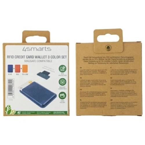 Kup Etui na karty a dokumenty 4smarts Wallet Magnetic Case RFID MagCase modré + červené + žluté - 4SMR35 - {ean13} - Sklep Home Screen