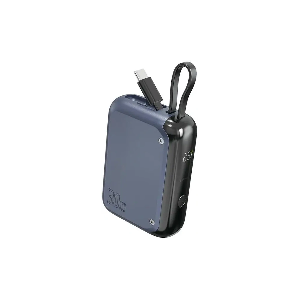 Powerbank 4smarts Pocket 10000mAh 30W z wbudowanym kablem USB-C 15cm space blue